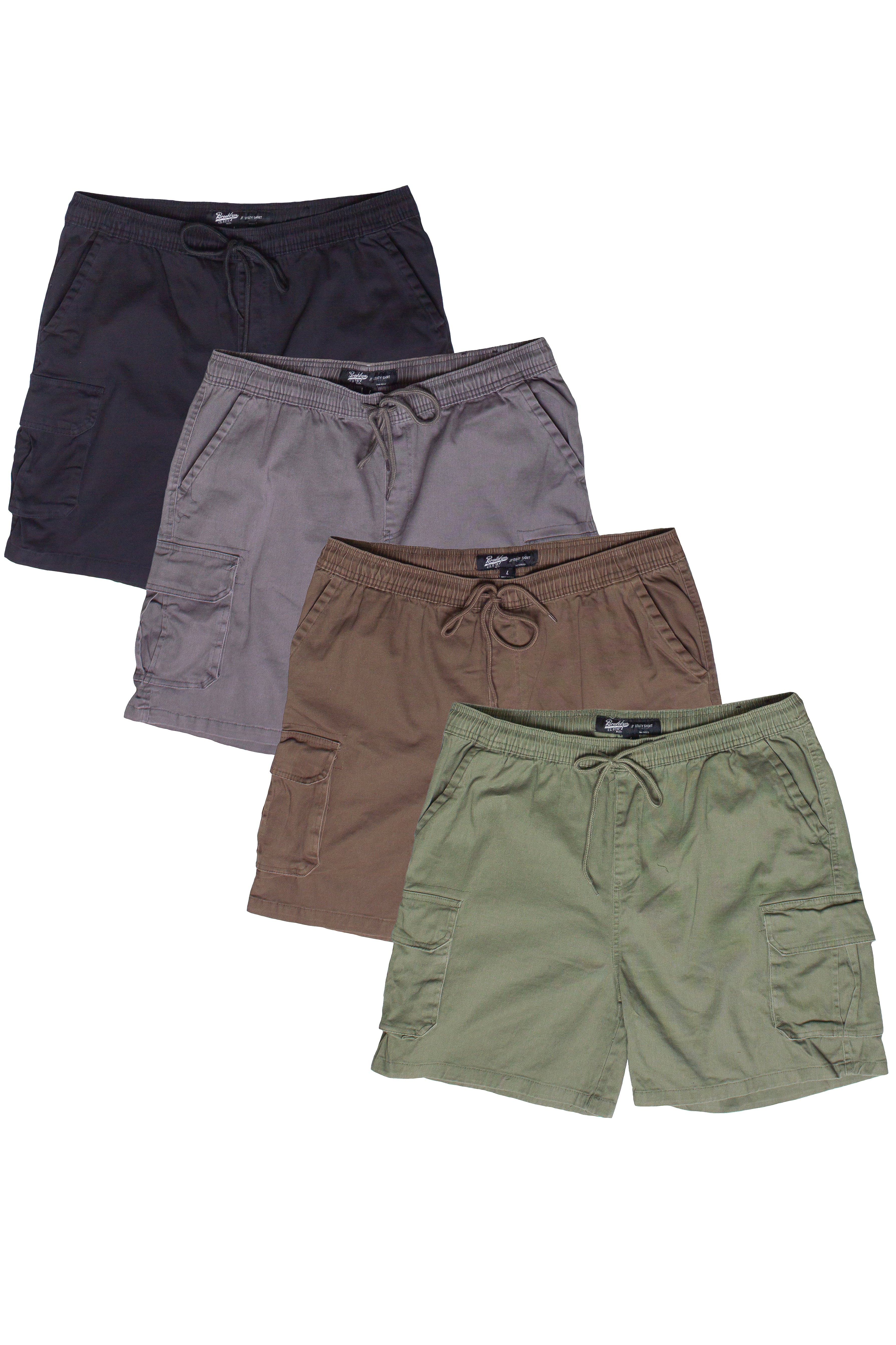 Drawstring Twill Cargo Shorts