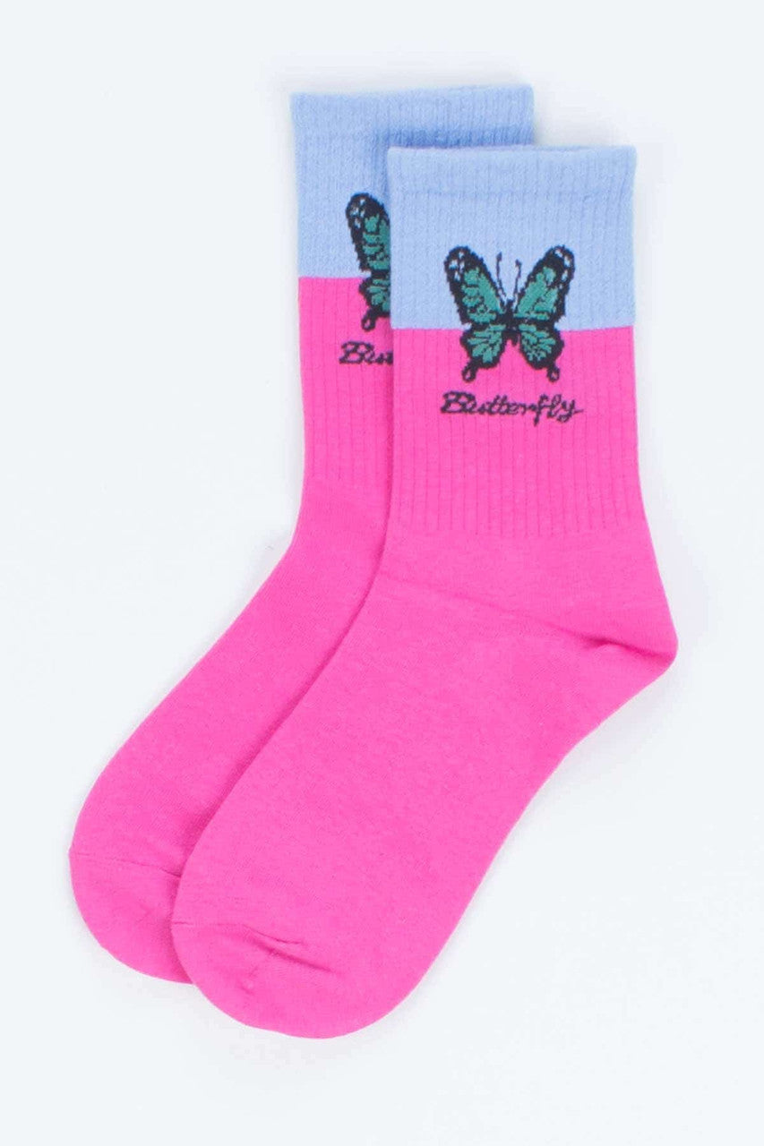Two Tone Butterfly Socks