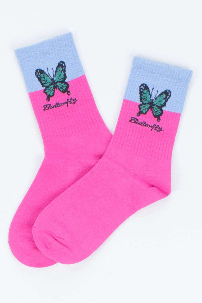 Two Tone Butterfly Socks