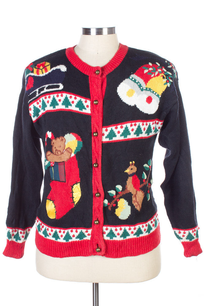 Black Ugly Christmas Cardigan 25694