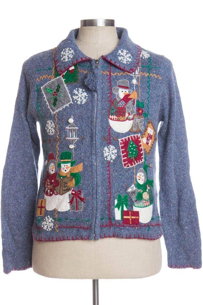 Blue Ugly Christmas Cardigan 33296