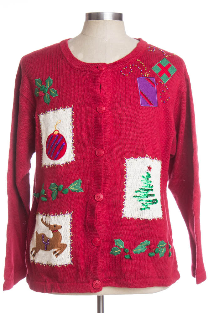 Red Ugly Christmas Cardigan 33516