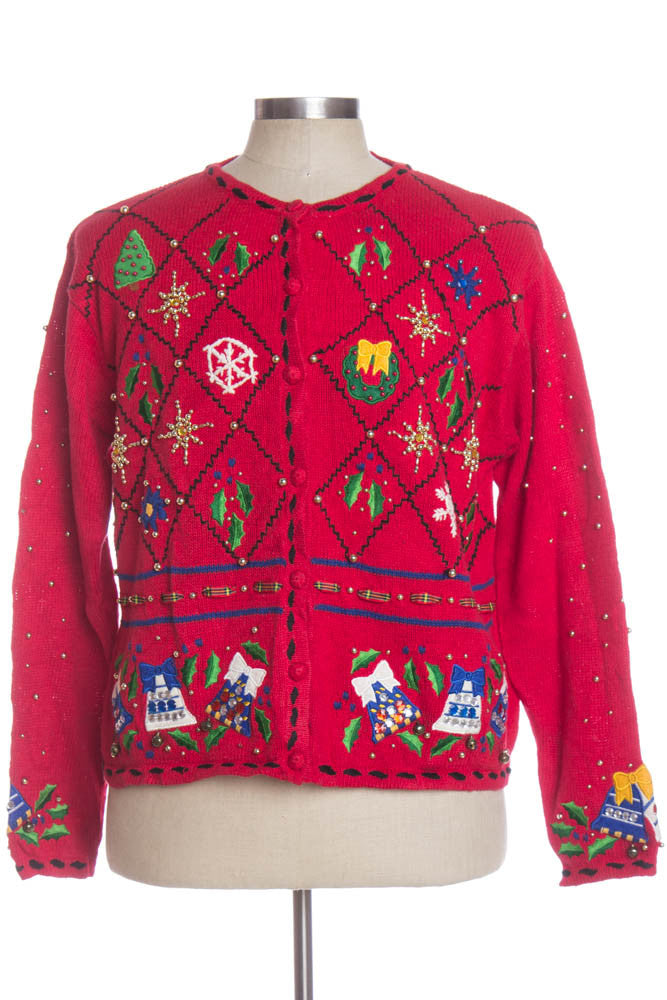 Red Ugly Christmas Cardigan 33819