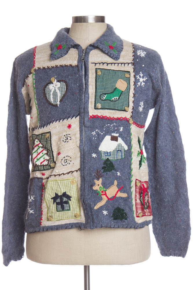 Blue Ugly Christmas Cardigan 34743