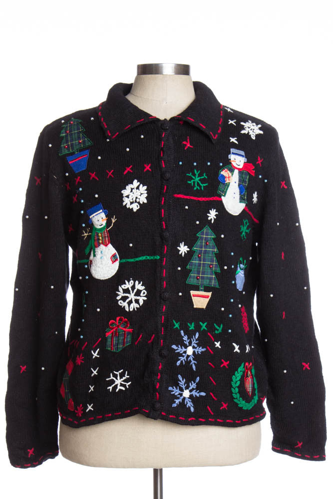 Black Ugly Christmas Cardigan 34885