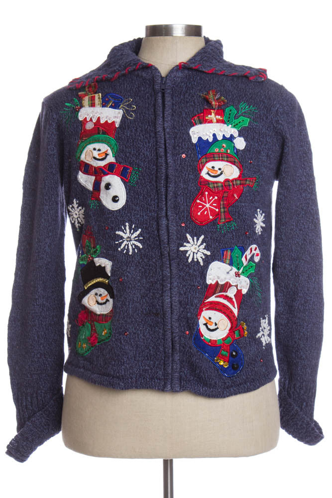 Blue Ugly Christmas Cardigan 35085