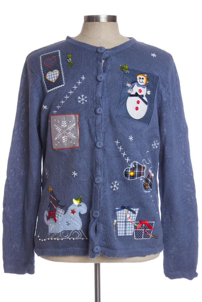 Blue Ugly Christmas Cardigan 35116
