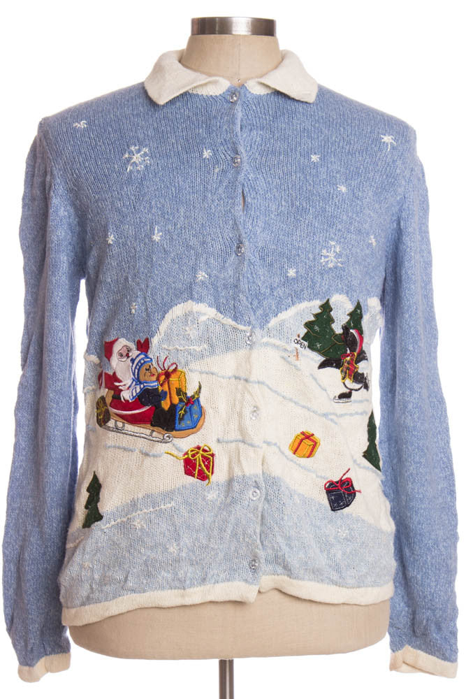 Blue Ugly Christmas Cardigan 35140