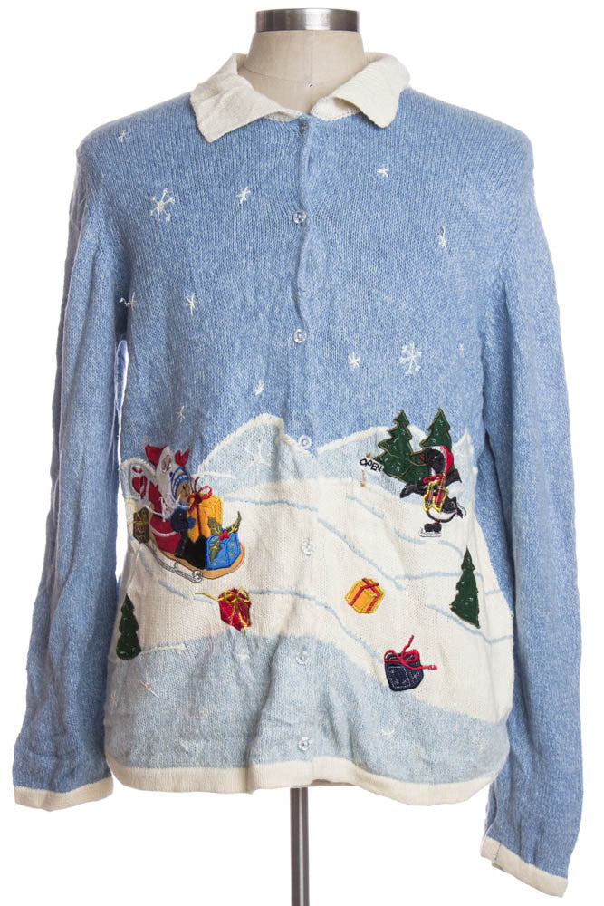 Blue Ugly Christmas Cardigan 35204