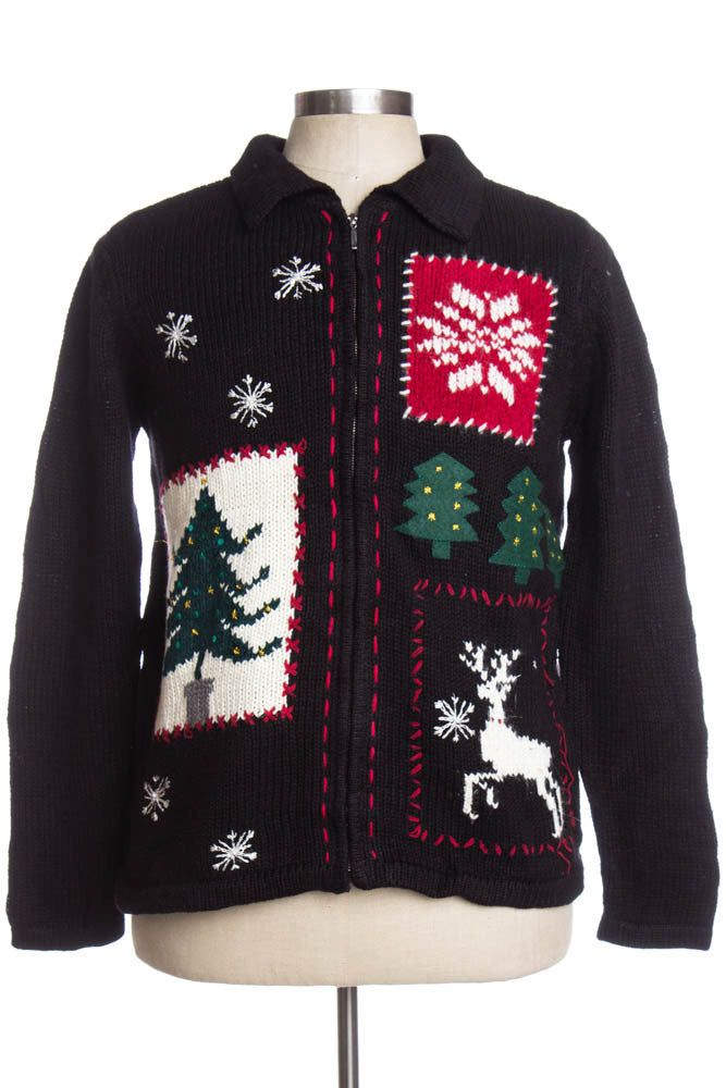 Black Ugly Christmas Cardigan 35344