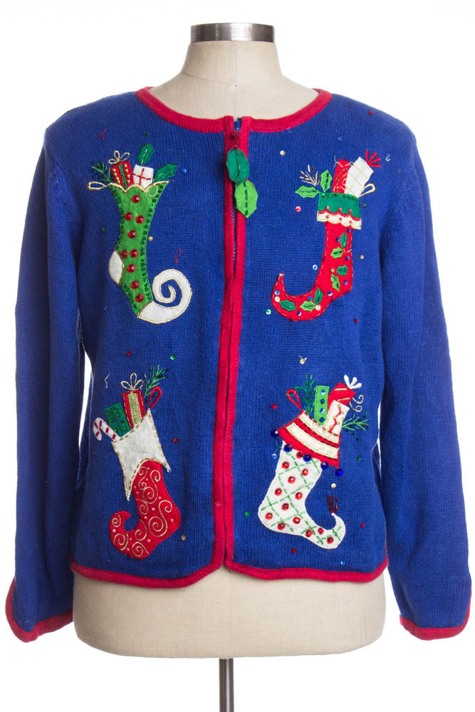 Blue Ugly Christmas Cardigan 35350