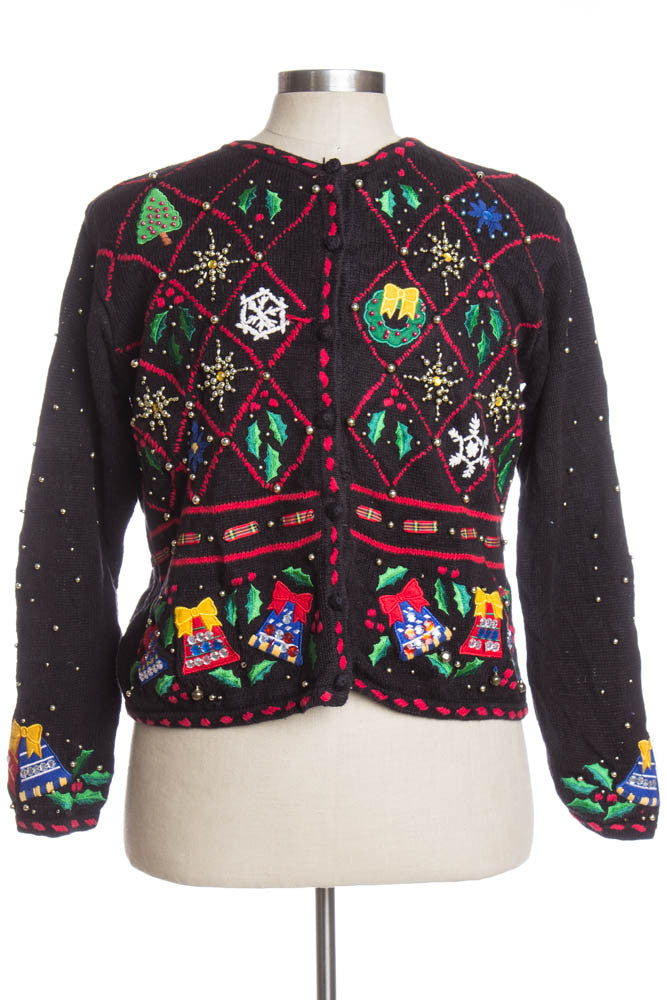 Black Ugly Christmas Cardigan 35682