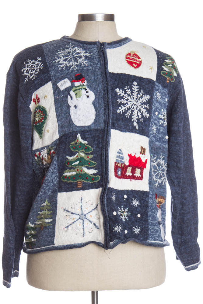 Blue Ugly Christmas Cardigan 35882