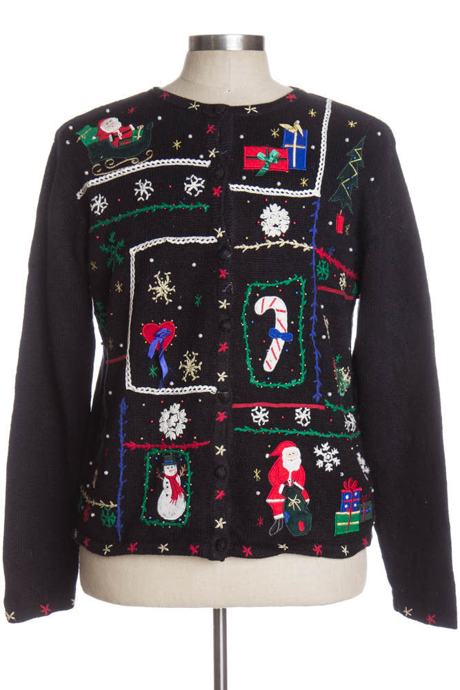 Black Ugly Christmas Cardigan 36388