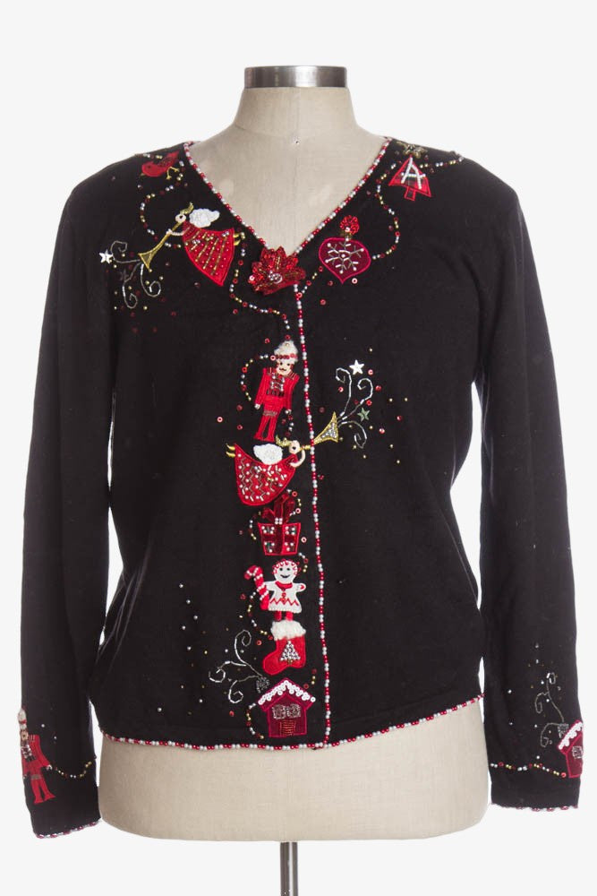 Black Ugly Christmas Cardigan 36625