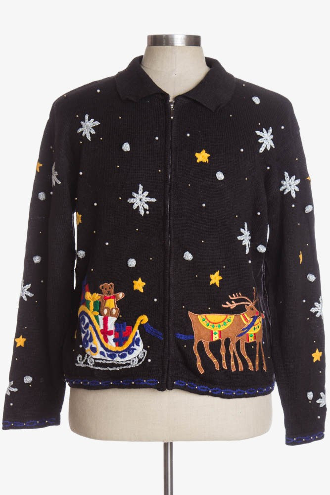 Black Ugly Christmas Cardigan 36689
