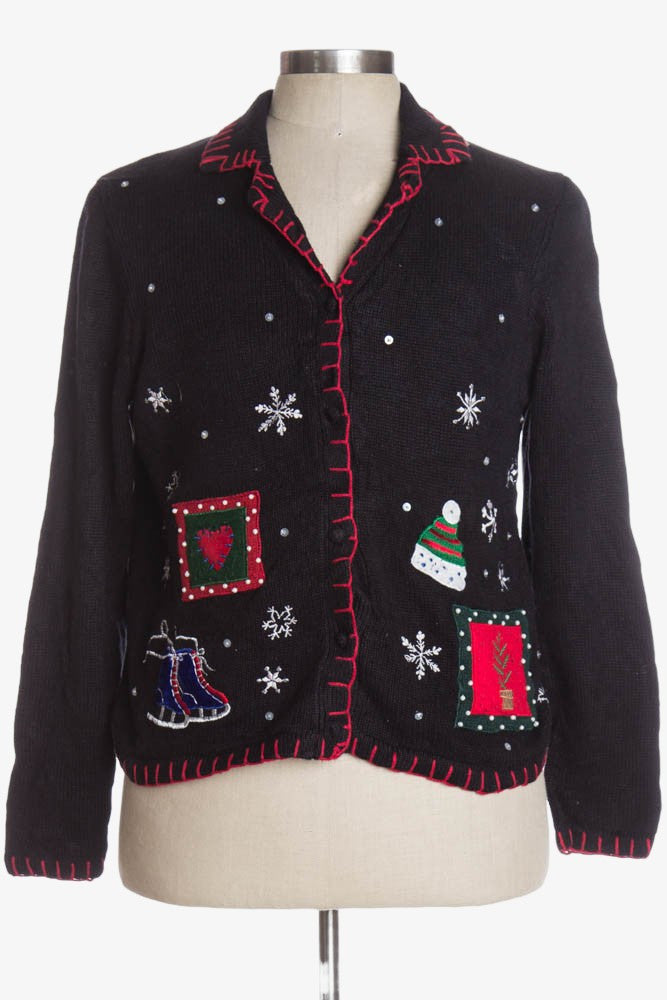 Black Ugly Christmas Cardigan 36738