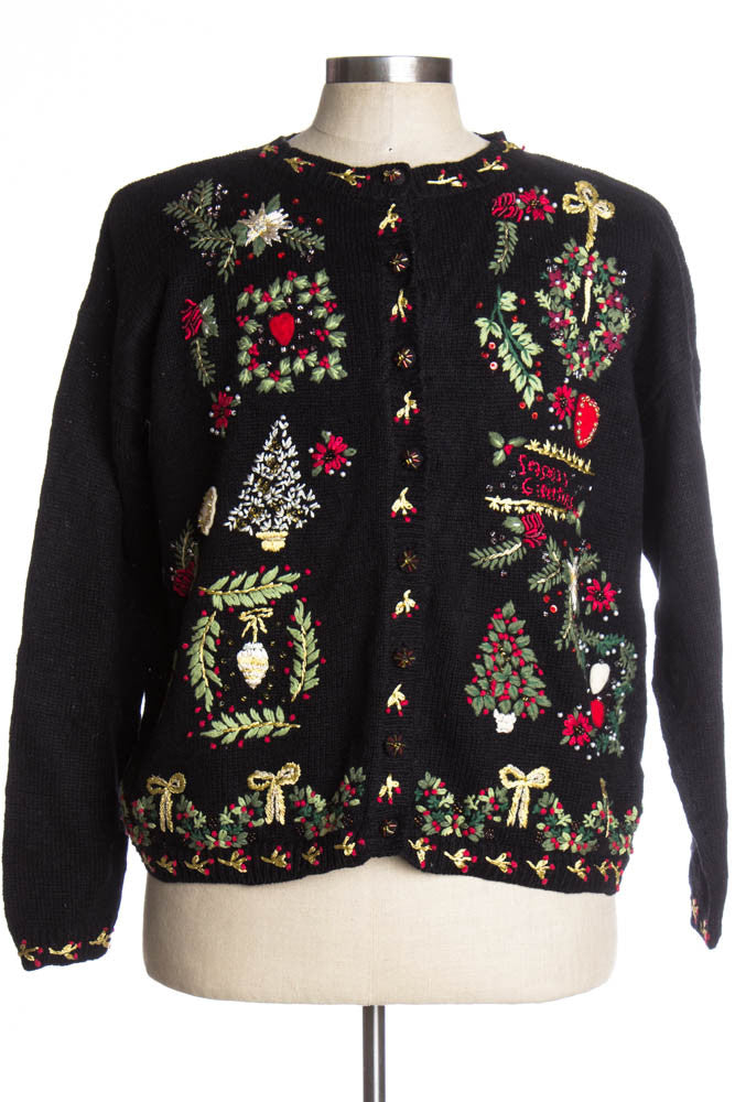 Black Ugly Christmas Cardigan 36885