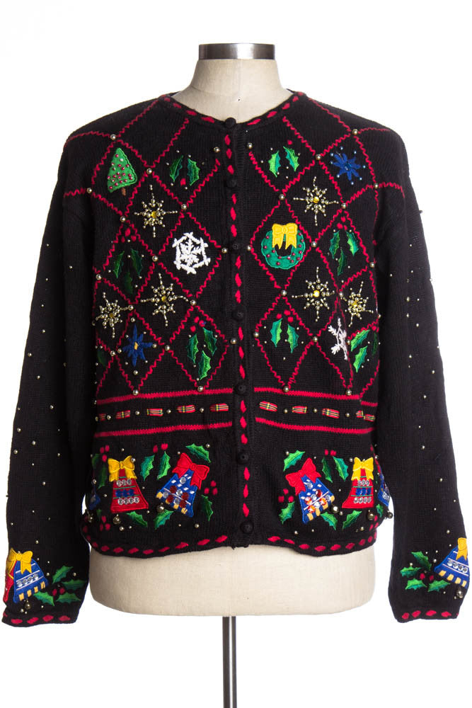 Black Ugly Christmas Cardigan 36898