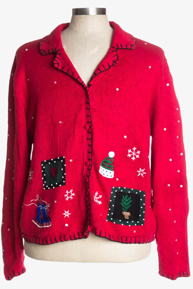 Red Ugly Christmas Cardigan 37068