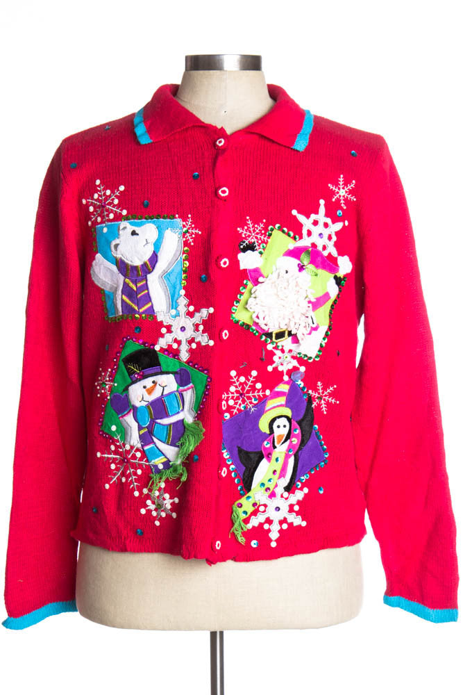 Red Ugly Christmas Cardigan 37355