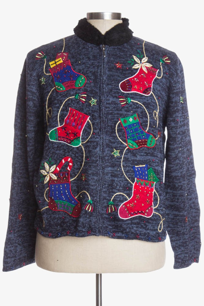 Blue Ugly Christmas Cardigan 37499