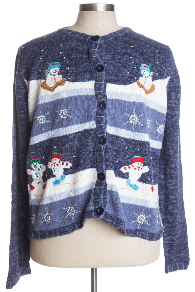 Blue Ugly Christmas Cardigan 38062