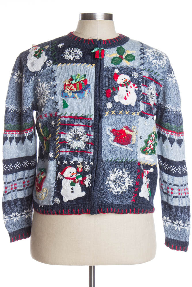Blue Ugly Christmas Cardigan 38704
