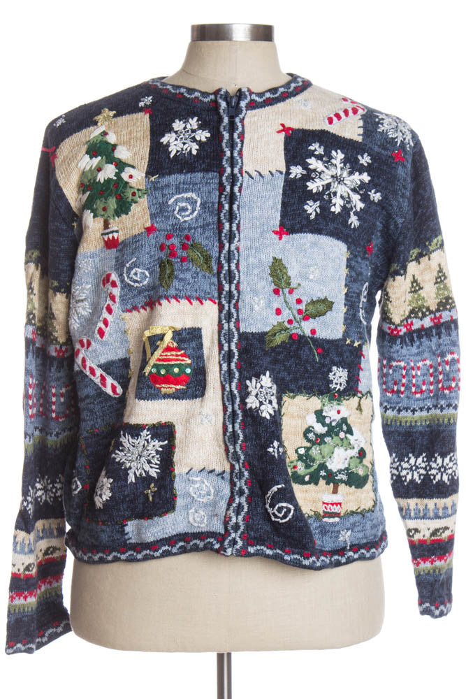Blue Ugly Christmas Cardigan 39651