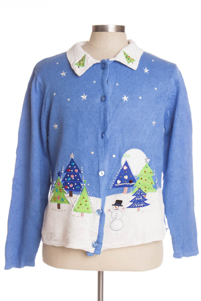 Blue Ugly Christmas Cardigan 40494