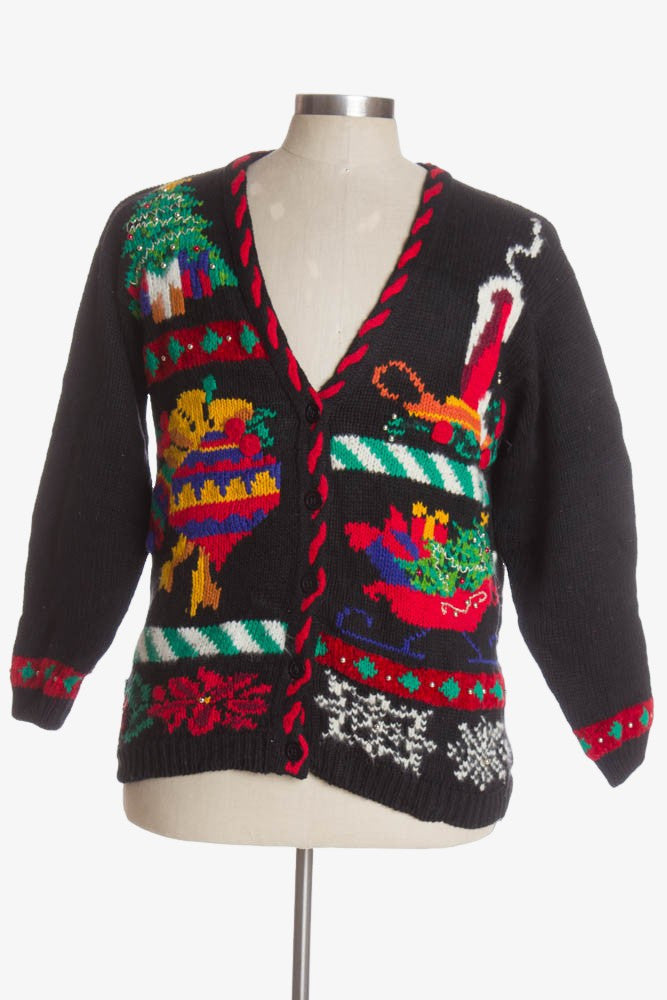 Black Ugly Christmas Cardigan 41074