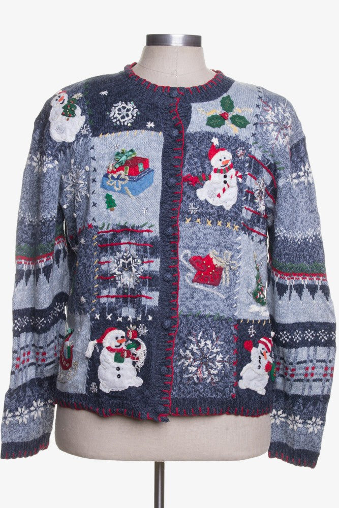 Blue Ugly Christmas Cardigan 41544