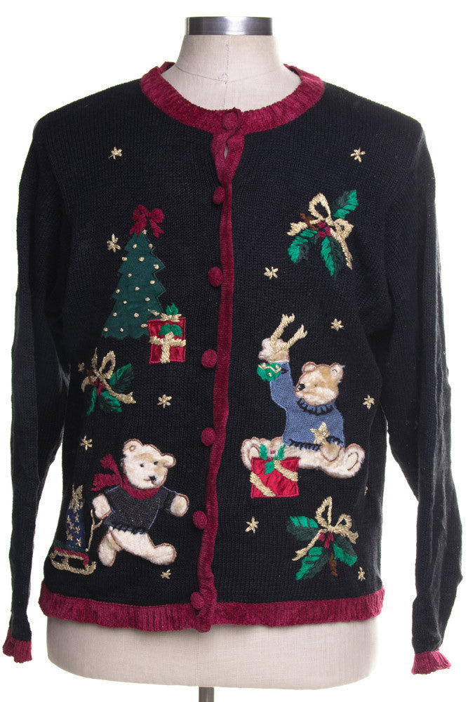 Black Ugly Christmas Cardigan 41586