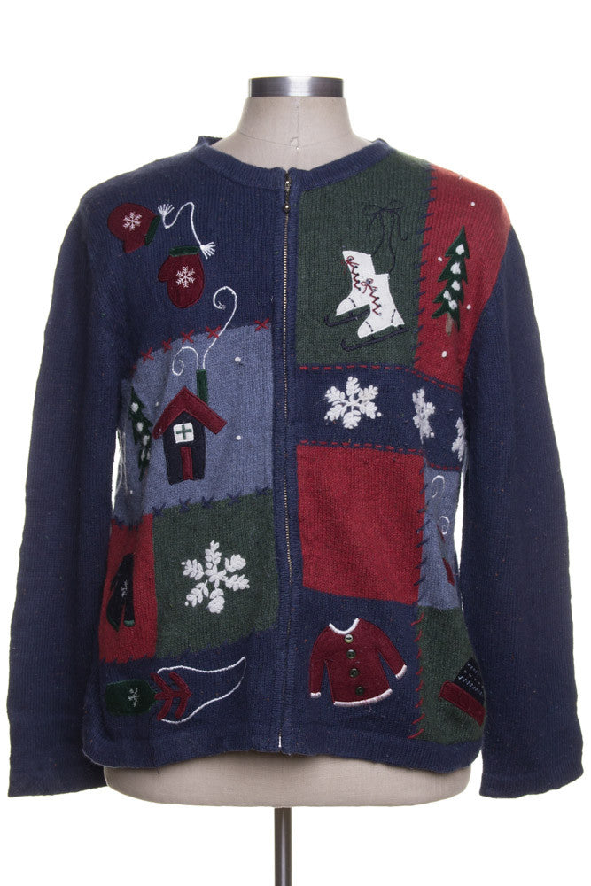 Blue Ugly Christmas Cardigan 41784