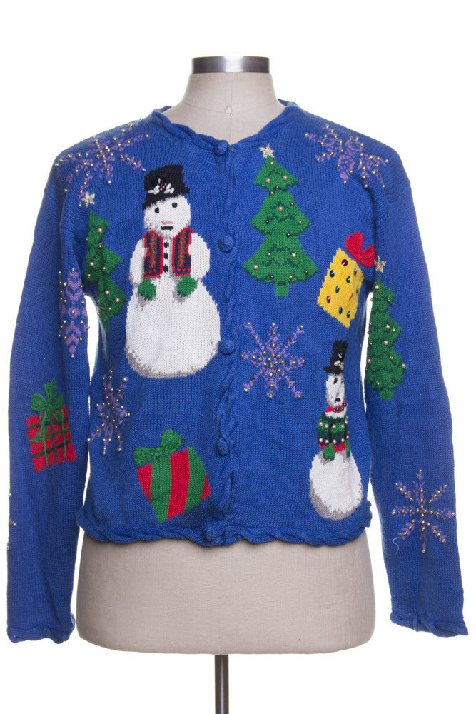 Blue Ugly Christmas Cardigan 41819