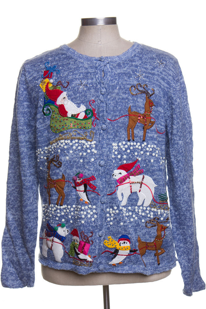 Blue Ugly Christmas Cardigan 41842