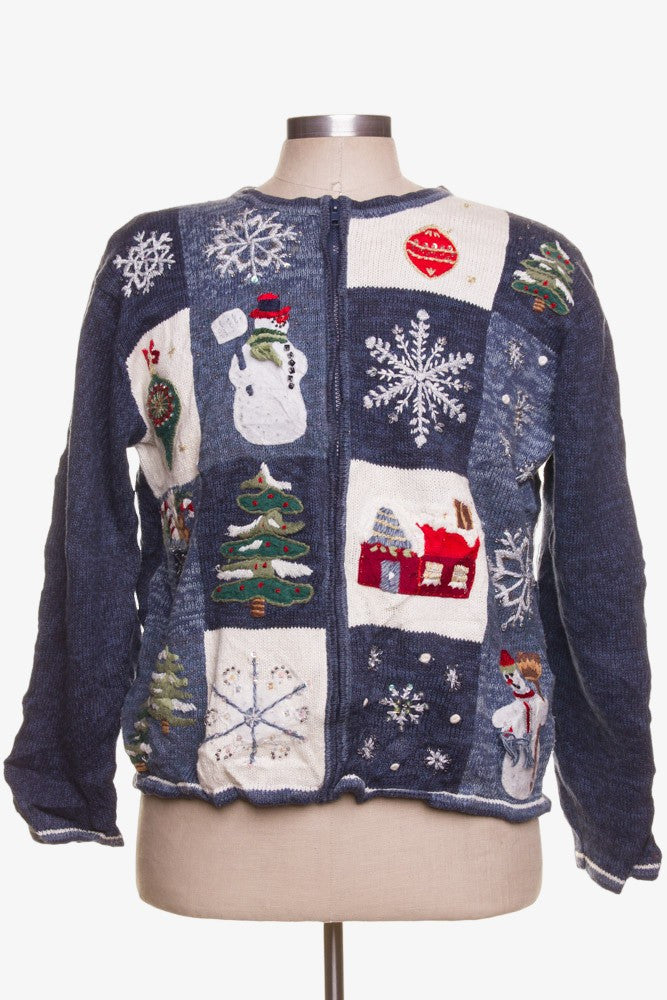 Blue Ugly Christmas Cardigan 42003