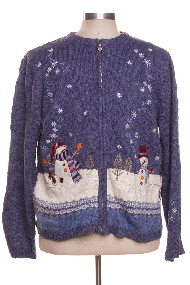 Blue Ugly Christmas Cardigan 42019