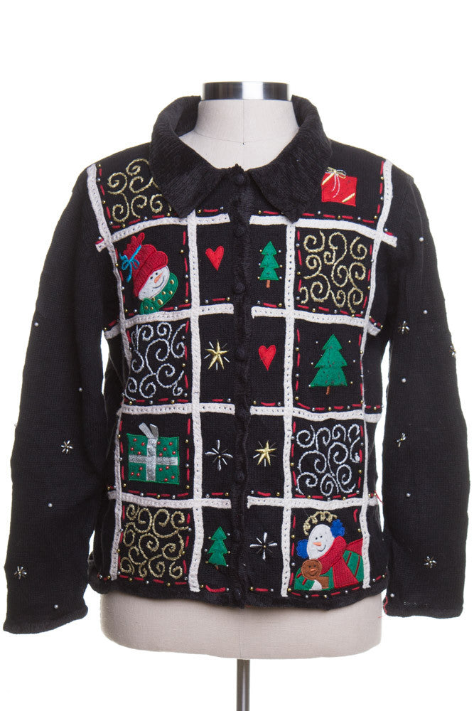 Black Ugly Christmas Cardigan 42859