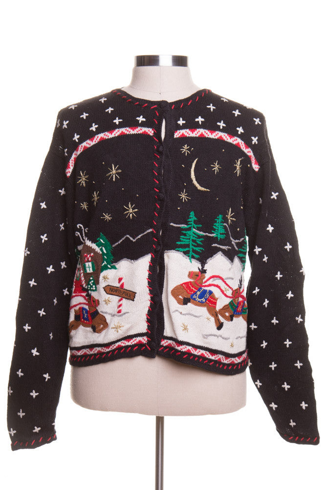 Black Ugly Christmas Cardigan 42897