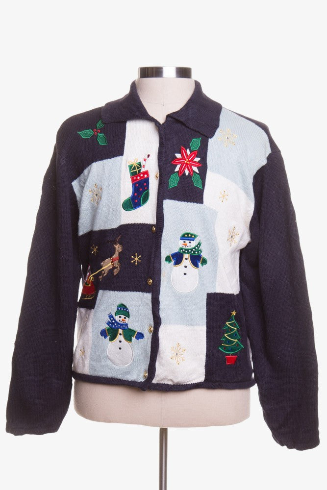Blue Ugly Christmas Cardigan 42904