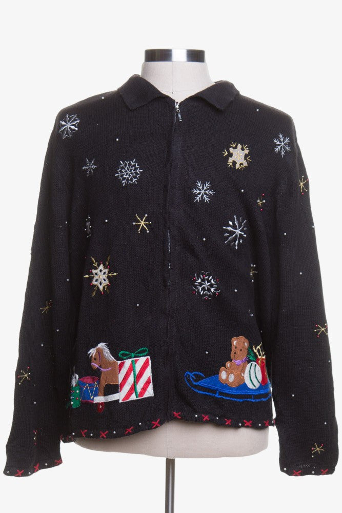 Black Ugly Christmas Cardigan 43116