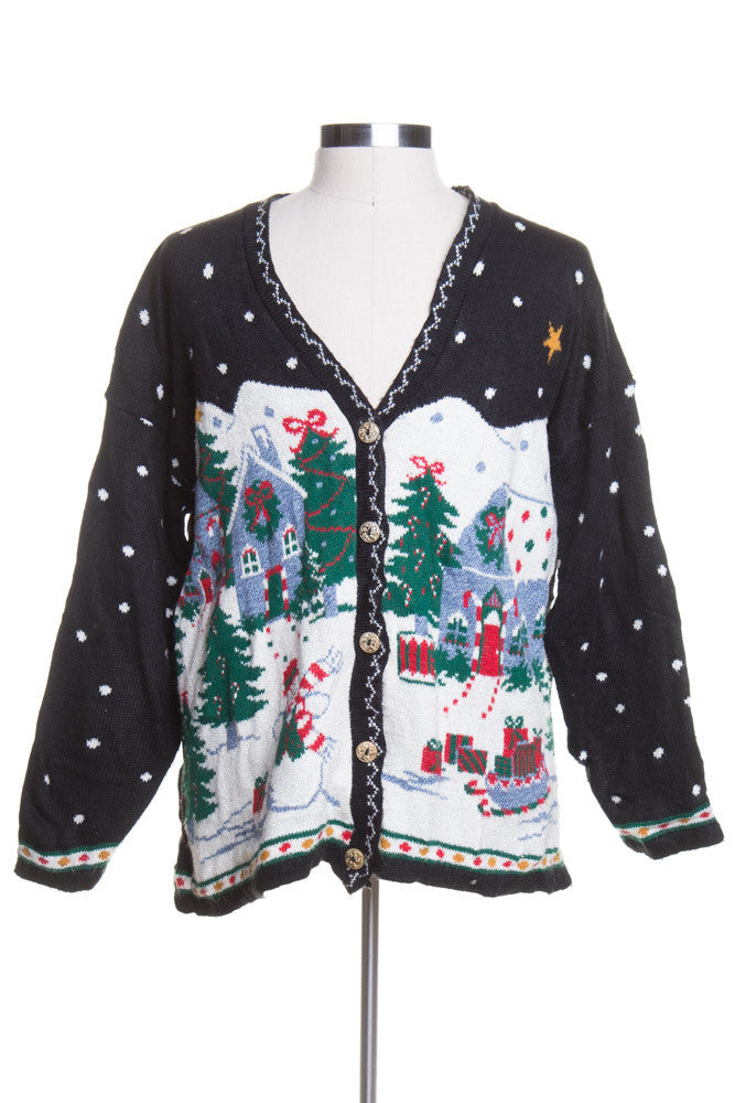 Black Ugly Christmas Cardigan 43589