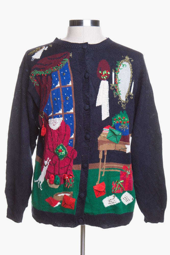 Black Ugly Christmas Cardigan 43835