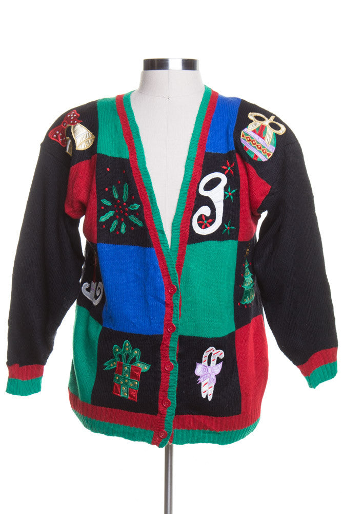 Black Ugly Christmas Cardigan 44027