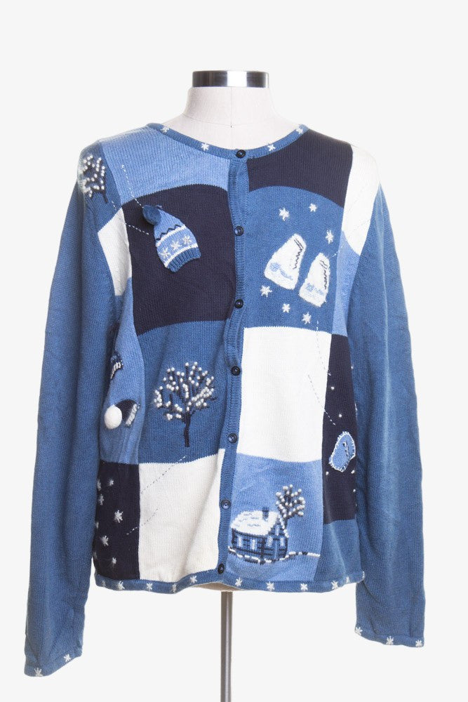 Blue Ugly Christmas Cardigan 44909