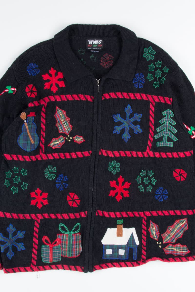 Black Ugly Christmas Cardigan 52580