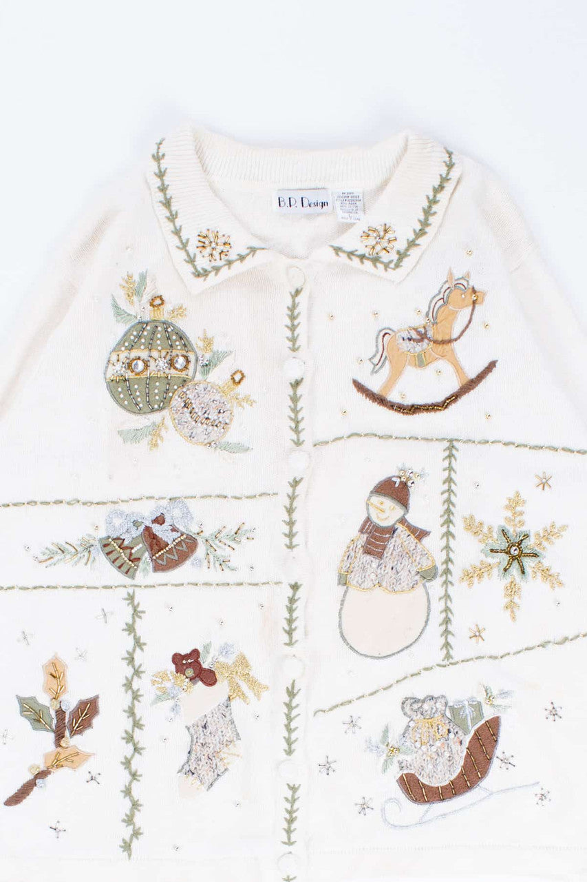 White Ugly Christmas Cardigan 54398