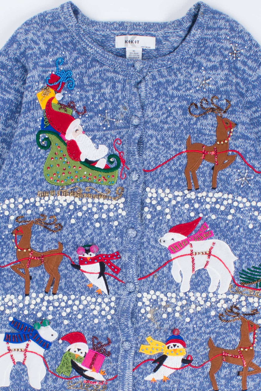 Blue Ugly Christmas Cardigan 54545