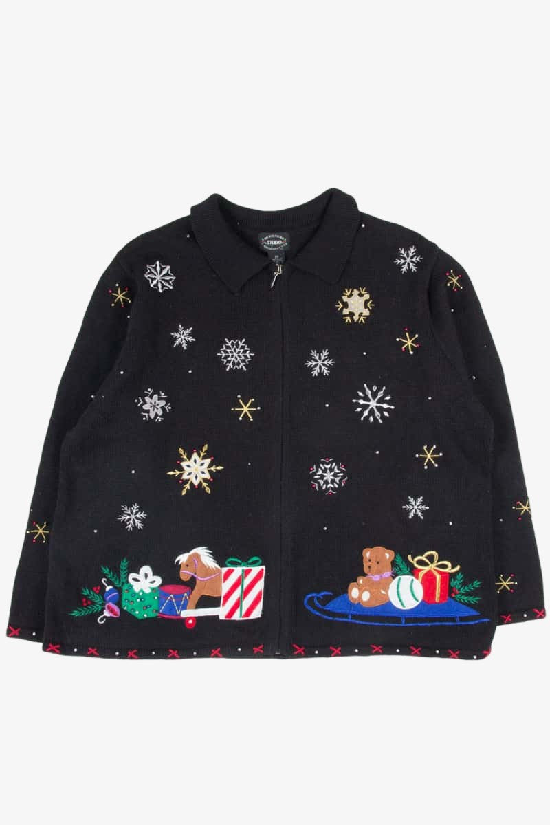 Black Ugly Christmas Cardigan 53080